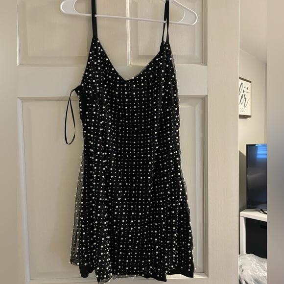 Pearl & Sequin Mesh Mini Dress - Picture 4 of 5